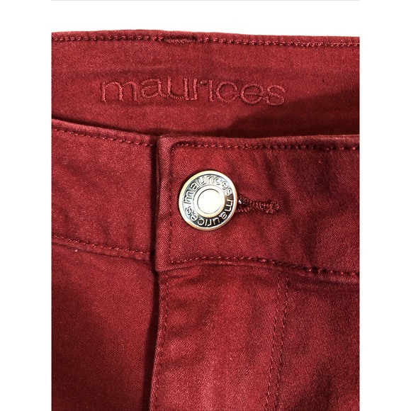 Maurice Pants Womens XS Deep Red Skinny Low Rise Jeans Jeggings Comfort Stretch - Picture 3 of 14